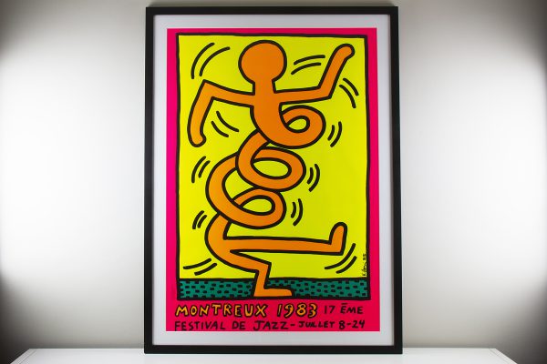 Keith Haring Montreux 1983 Silkscreen print framed